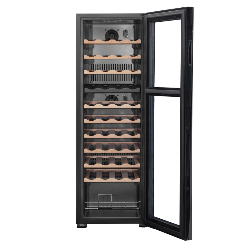 Baridi DH92 44 Bottle Dual Zone Wine Fridge with Digital Touch Screen Controls, Beech Wood Shelves & LED - additional view 6
