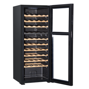 Baridi DH93 55 Bottle Dual Zone Wine Fridge with Digital Touch Screen Controls, Beech Wood Shelves & LED - additional view 3