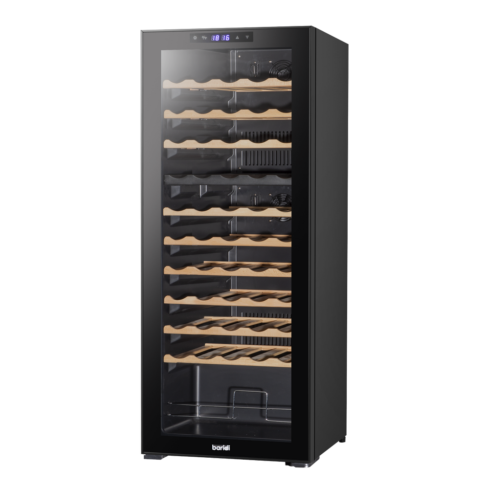 Baridi DH93 55 Bottle Dual Zone Wine Fridge with Digital Touch Screen Controls, Beech Wood Shelves & LED - additional view 2