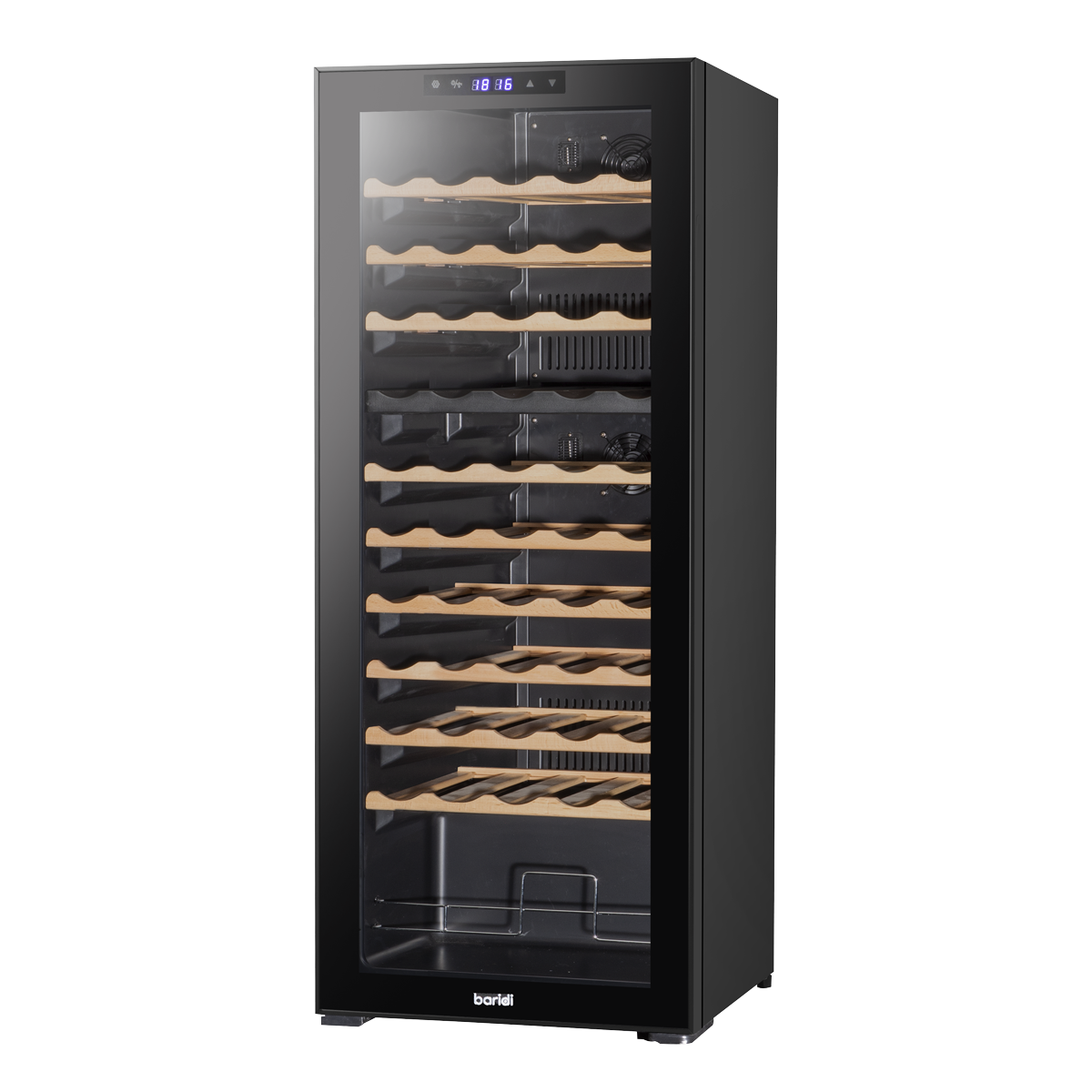 Baridi DH93 55 Bottle Dual Zone Wine Fridge with Digital Touch Screen Controls, Beech Wood Shelves & LED - additional view 2