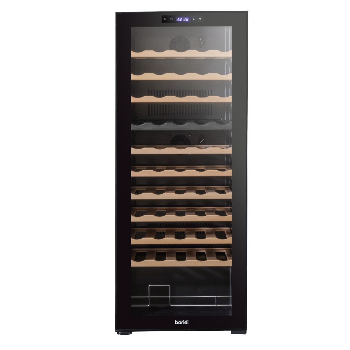 Baridi DH93 55 Bottle Dual Zone Wine Fridge with Digital Touch Screen Controls, Beech Wood Shelves & LED - additional view 5