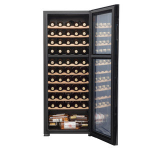 Baridi DH93 55 Bottle Dual Zone Wine Fridge with Digital Touch Screen Controls, Beech Wood Shelves & LED - additional view 6