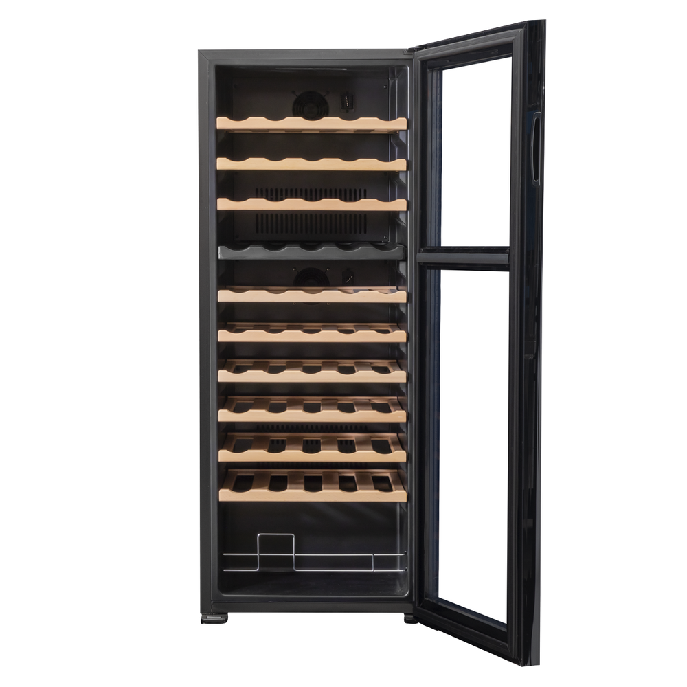 Baridi DH93 55 Bottle Dual Zone Wine Fridge with Digital Touch Screen Controls, Beech Wood Shelves & LED - additional view 7