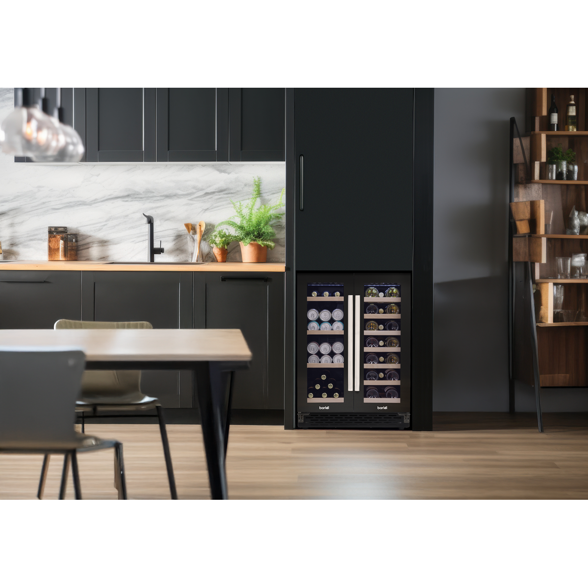 Baridi DH96 40 Bottle/120 Can Dual Zone Undercounter/Freestanding Wine & Drinks Fridge - Black - additional view 16