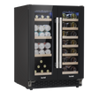Baridi DH96 40 Bottle/120 Can Dual Zone Undercounter/Freestanding Wine & Drinks Fridge - Black