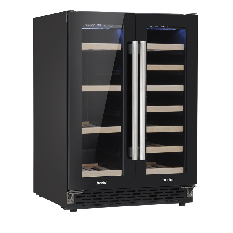 Baridi DH96 40 Bottle/120 Can Dual Zone Undercounter/Freestanding Wine & Drinks Fridge - Black - additional view 7