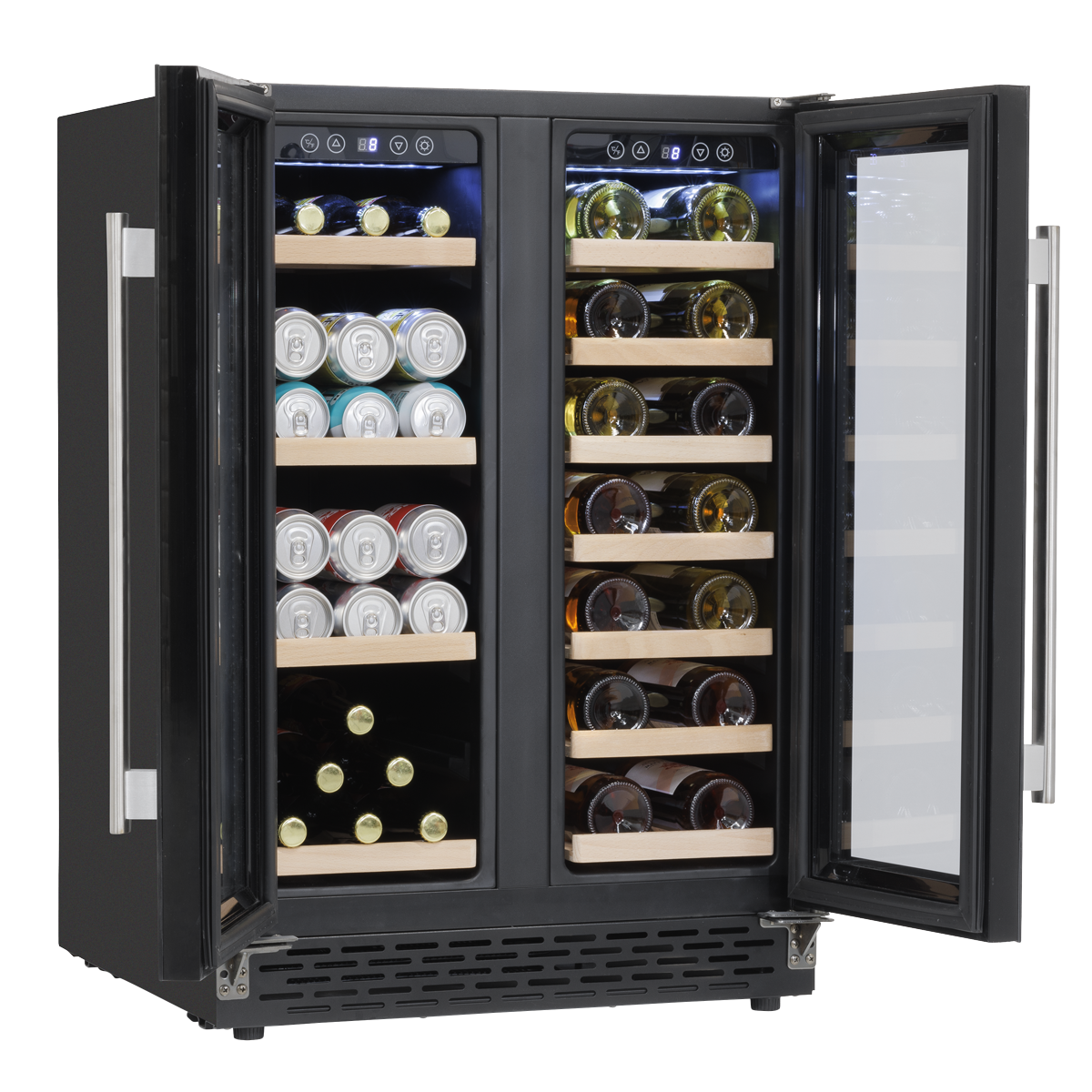 Baridi DH96 40 Bottle/120 Can Dual Zone Undercounter/Freestanding Wine & Drinks Fridge - Black - additional view 9