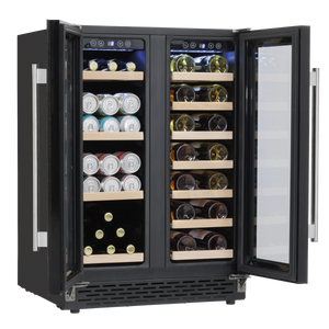 Baridi DH96 40 Bottle/120 Can Dual Zone Undercounter/Freestanding Wine & Drinks Fridge - Black - additional view 9