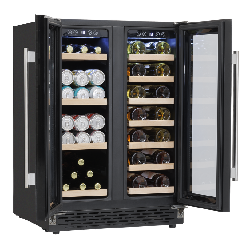 Baridi DH96 40 Bottle/120 Can Dual Zone Undercounter/Freestanding Wine & Drinks Fridge - Black - additional view 9