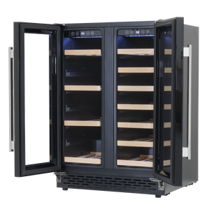 Baridi DH96 40 Bottle/120 Can Dual Zone Undercounter/Freestanding Wine & Drinks Fridge - Black - additional view 11