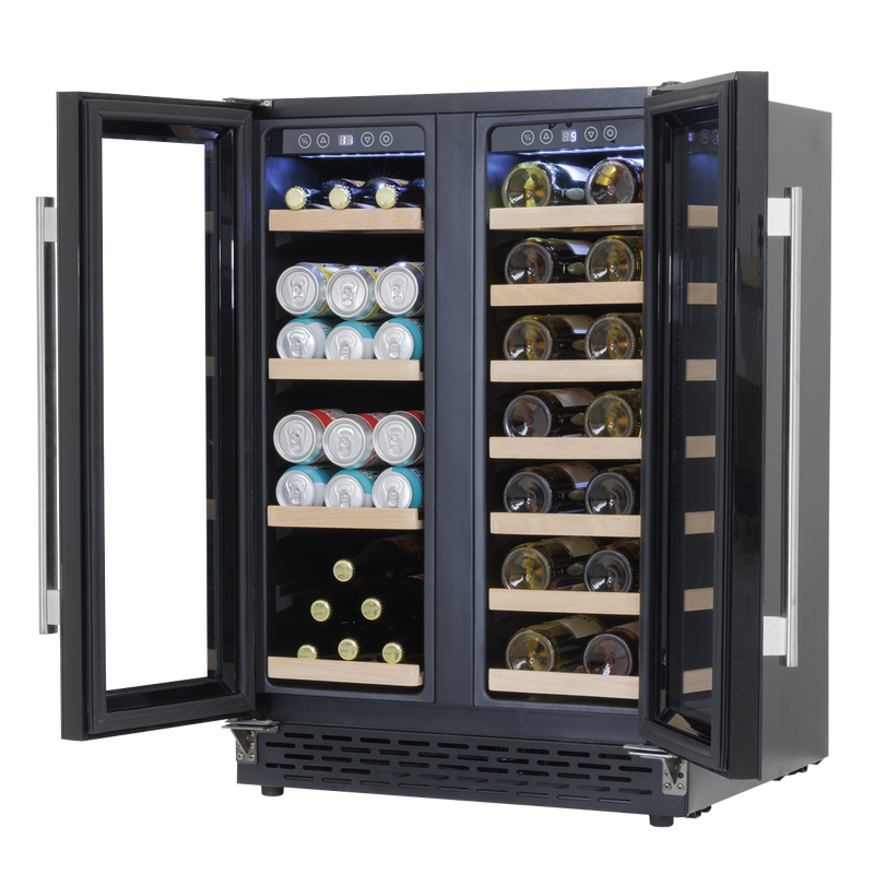 Baridi DH96 40 Bottle/120 Can Dual Zone Undercounter/Freestanding Wine & Drinks Fridge - Black - additional view 12