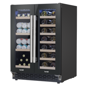 Baridi DH96 40 Bottle/120 Can Dual Zone Undercounter/Freestanding Wine & Drinks Fridge - Black - additional view 2