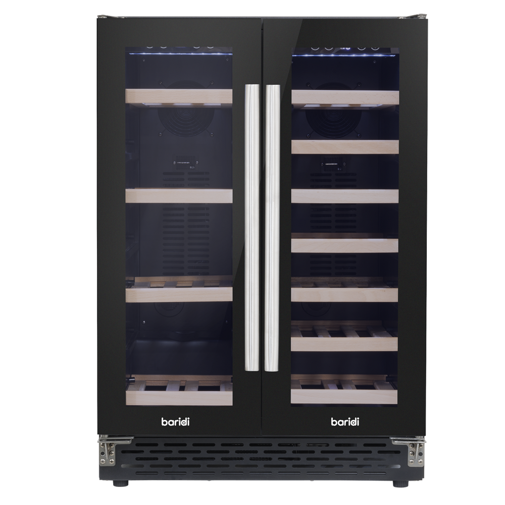 Baridi DH96 40 Bottle/120 Can Dual Zone Undercounter/Freestanding Wine & Drinks Fridge - Black - additional view 4