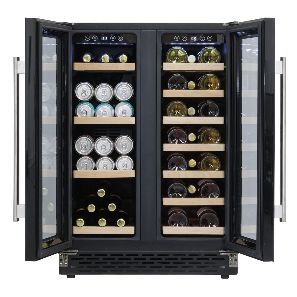 Baridi DH96 40 Bottle/120 Can Dual Zone Undercounter/Freestanding Wine & Drinks Fridge - Black - additional view 5