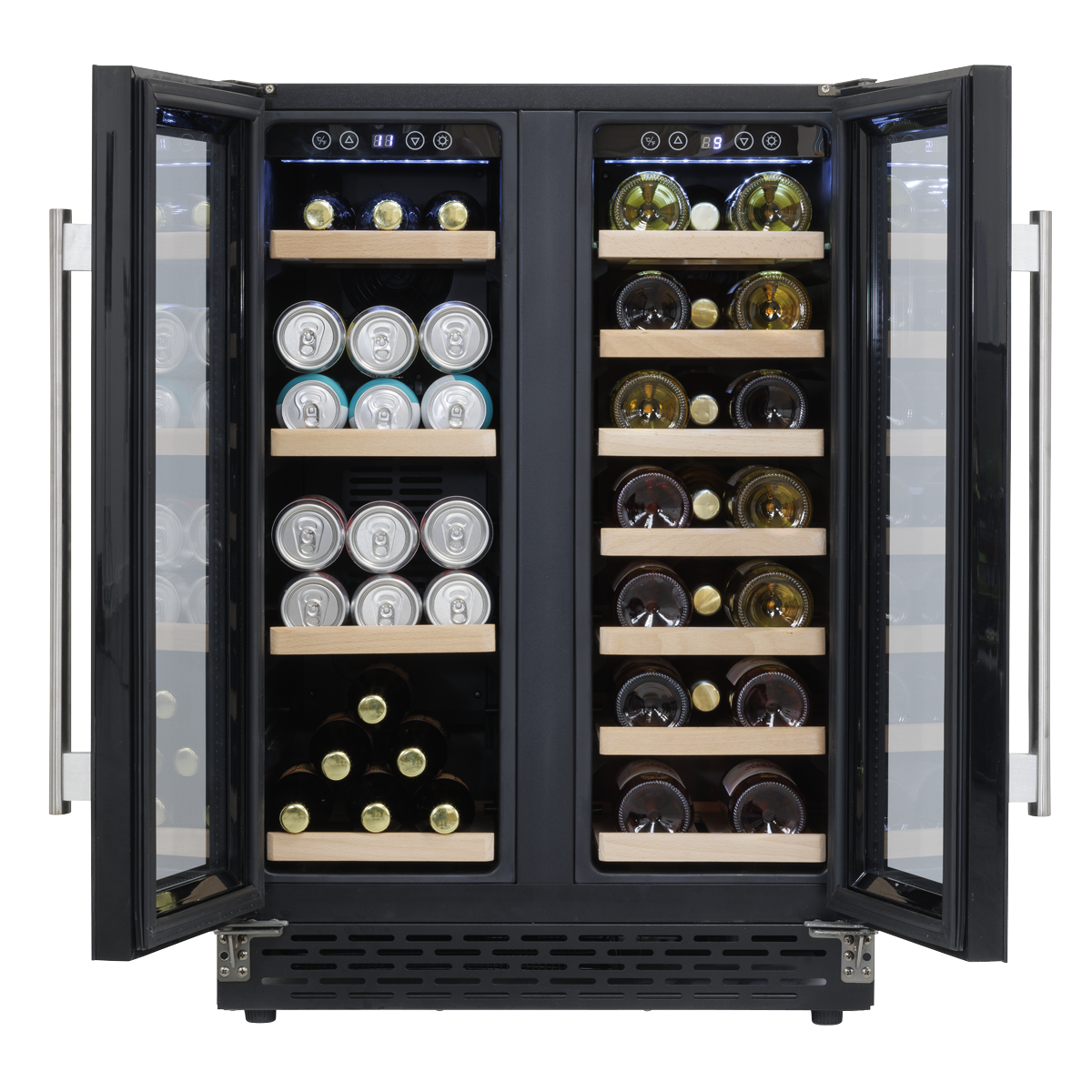 Baridi DH96 40 Bottle/120 Can Dual Zone Undercounter/Freestanding Wine & Drinks Fridge - Black - additional view 5
