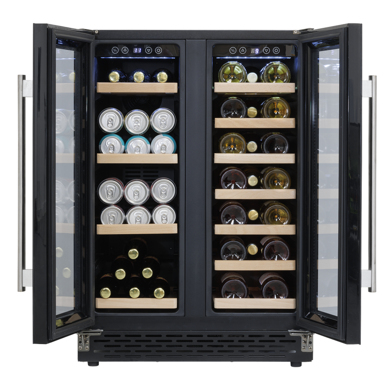 Baridi DH96 40 Bottle/120 Can Dual Zone Undercounter/Freestanding Wine & Drinks Fridge - Black - additional view 5