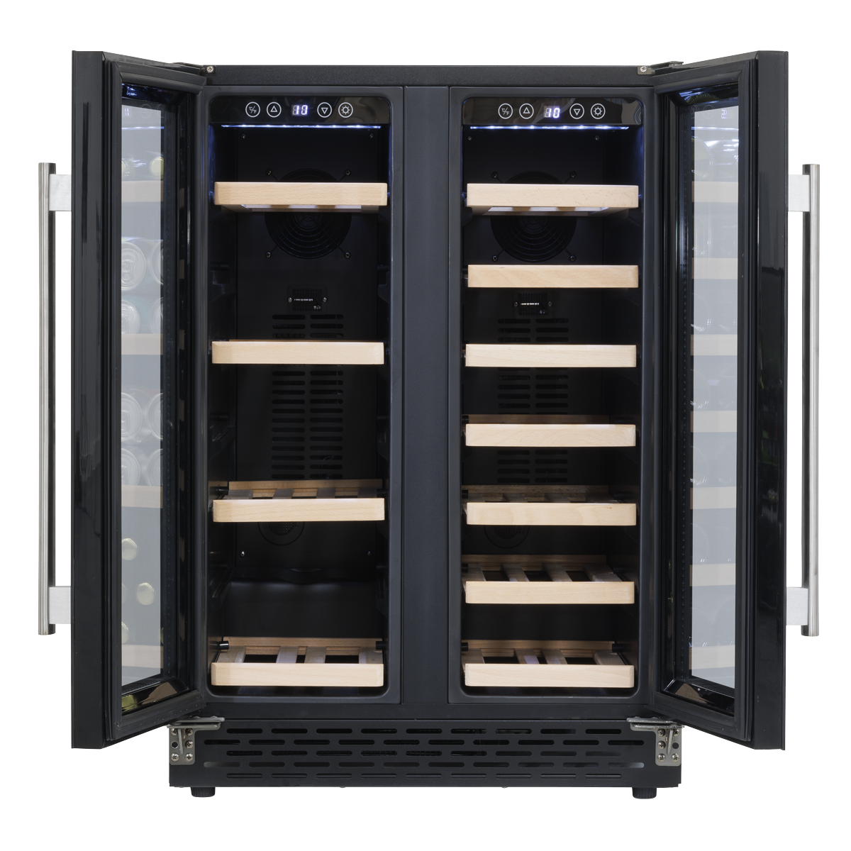 Baridi DH96 40 Bottle/120 Can Dual Zone Undercounter/Freestanding Wine & Drinks Fridge - Black - additional view 6