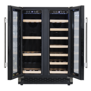 Baridi DH96 40 Bottle/120 Can Dual Zone Undercounter/Freestanding Wine & Drinks Fridge - Black - additional view 6