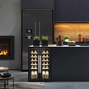 Baridi DH97 24 Bottle Dual Zone Wine Fridge with Digital Touch Screen Controls, Beech Wood Shelves & LED - additional view 15