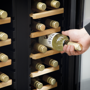 Baridi DH97 24 Bottle Dual Zone Wine Fridge with Digital Touch Screen Controls, Beech Wood Shelves & LED - additional view 14