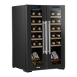 Baridi DH97 24 Bottle Dual Zone Wine Fridge with Digital Touch Screen Controls, Beech Wood Shelves & LED Light - Black