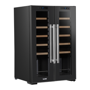 Baridi DH97 24 Bottle Dual Zone Wine Fridge with Digital Touch Screen Controls, Beech Wood Shelves & LED - additional view 9