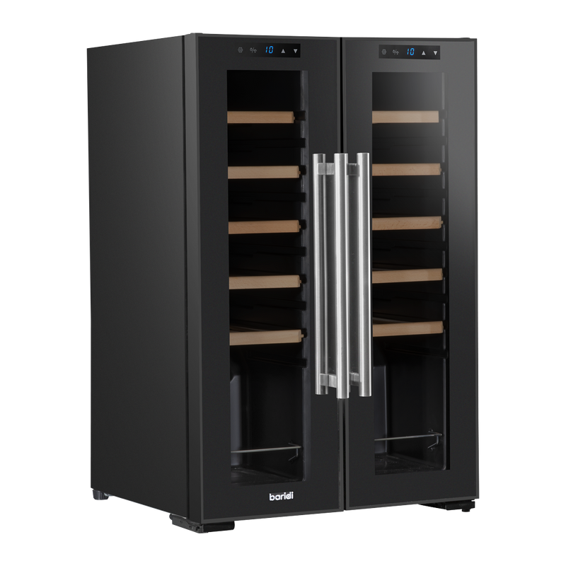 Baridi DH97 24 Bottle Dual Zone Wine Fridge with Digital Touch Screen Controls, Beech Wood Shelves & LED - additional view 9