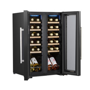 Baridi DH97 24 Bottle Dual Zone Wine Fridge with Digital Touch Screen Controls, Beech Wood Shelves & LED - additional view 4
