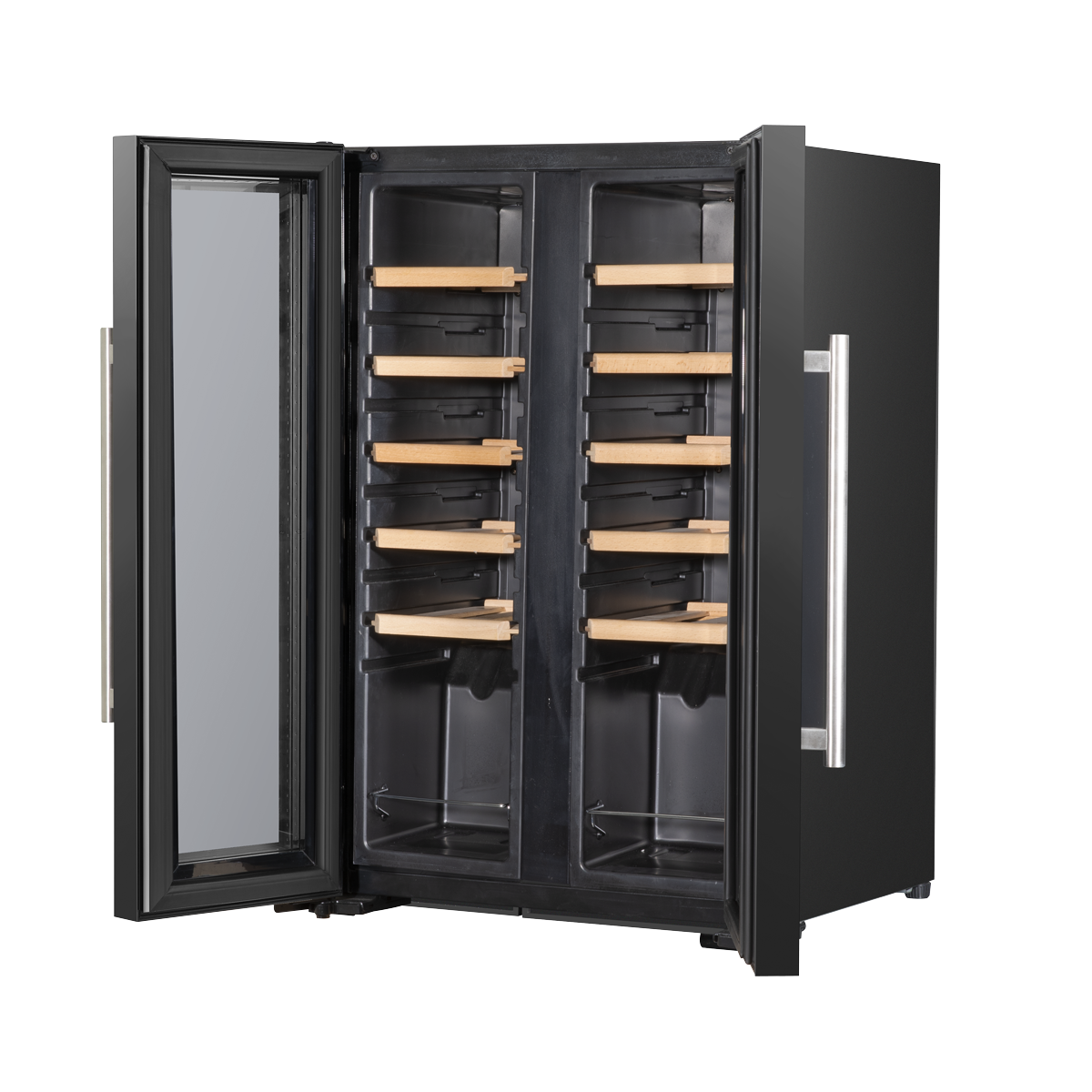 Baridi DH97 24 Bottle Dual Zone Wine Fridge with Digital Touch Screen Controls, Beech Wood Shelves & LED - additional view 11