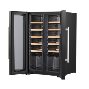 Baridi DH97 24 Bottle Dual Zone Wine Fridge with Digital Touch Screen Controls, Beech Wood Shelves & LED - additional view 11