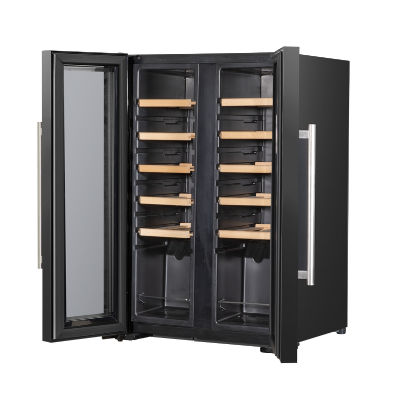 Baridi DH97 24 Bottle Dual Zone Wine Fridge with Digital Touch Screen Controls, Beech Wood Shelves & LED - additional view 11