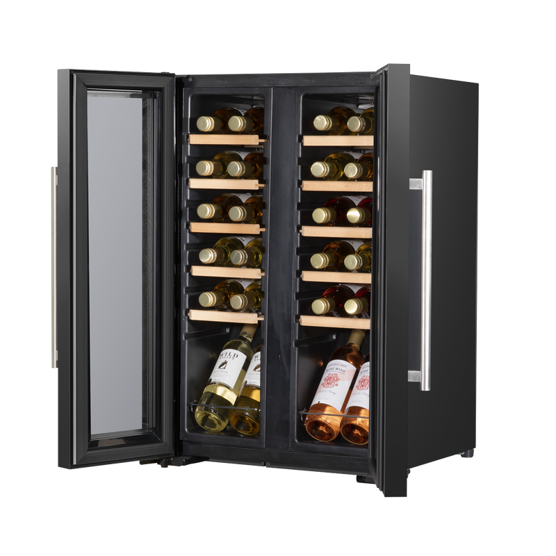 Baridi DH97 24 Bottle Dual Zone Wine Fridge with Digital Touch Screen Controls, Beech Wood Shelves & LED - additional view 12