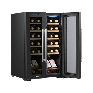 Baridi DH97 24 Bottle Dual Zone Wine Fridge with Digital Touch Screen Controls, Beech Wood Shelves & LED - additional view 3
