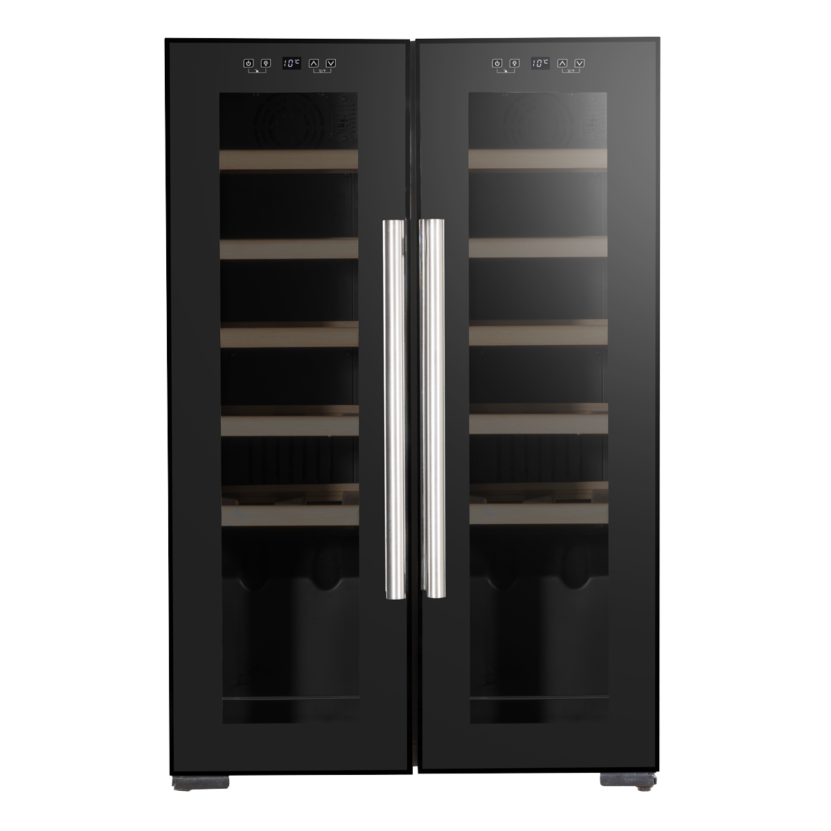 Baridi DH97 24 Bottle Dual Zone Wine Fridge with Digital Touch Screen Controls, Beech Wood Shelves & LED - additional view 17