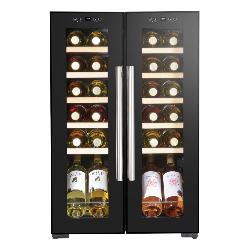 Baridi DH97 24 Bottle Dual Zone Wine Fridge with Digital Touch Screen Controls, Beech Wood Shelves & LED - additional view 5
