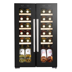 Baridi DH97 24 Bottle Dual Zone Wine Fridge with Digital Touch Screen Controls, Beech Wood Shelves & LED - additional view 5