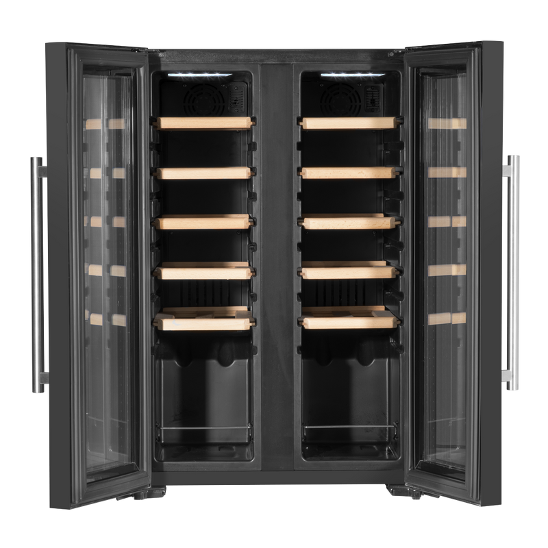 Baridi DH97 24 Bottle Dual Zone Wine Fridge with Digital Touch Screen Controls, Beech Wood Shelves & LED - additional view 6