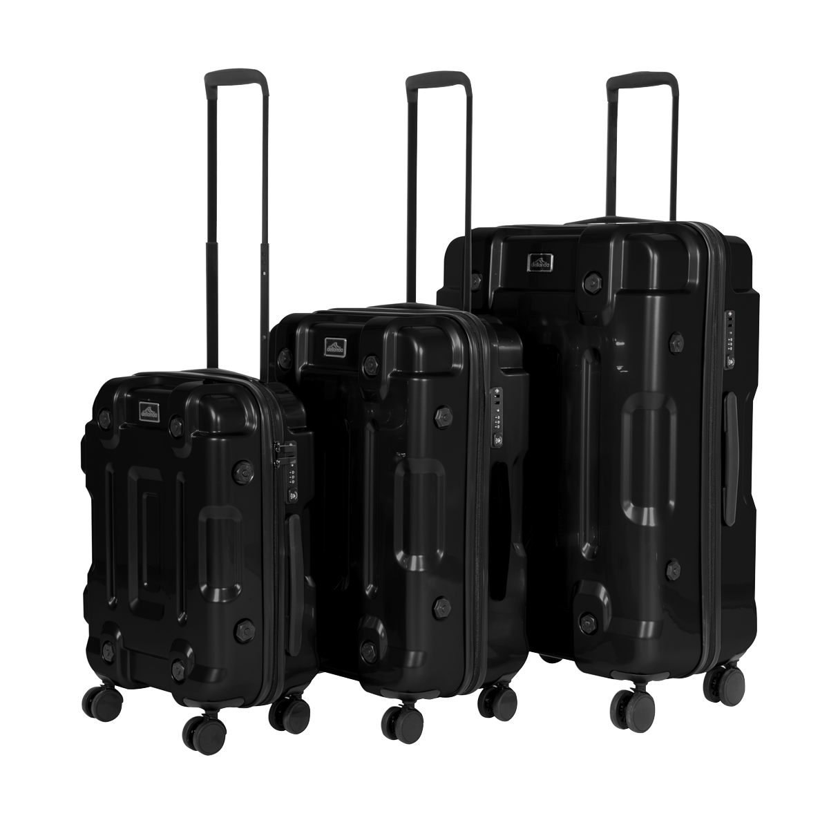 Dellonda DL10 Lightweight ABS Luggage Set 3pc - Black