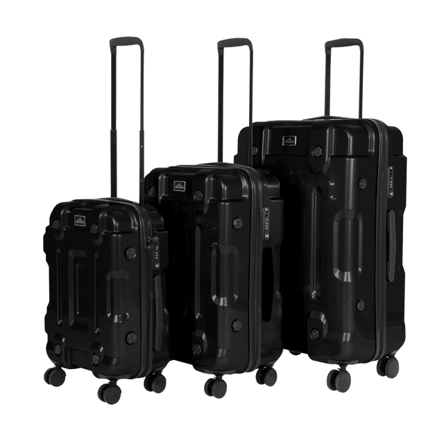 Dellonda DL10 Lightweight ABS Luggage Set 3pc - Black