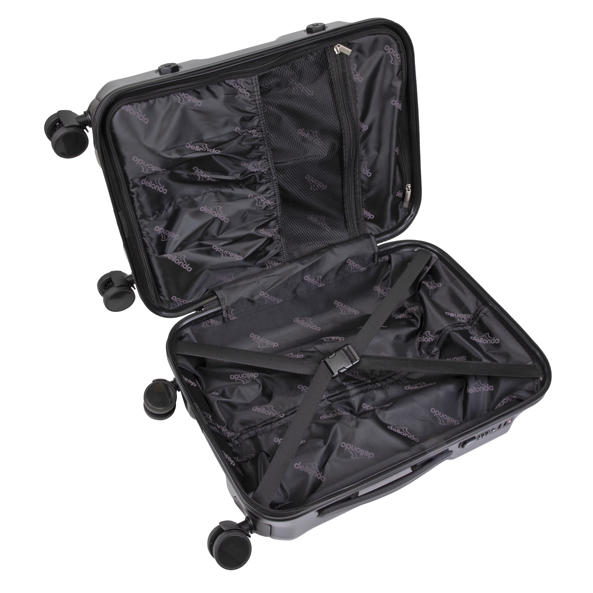 Dellonda DL10 Lightweight ABS Luggage Set 3pc - Black - additional view 4