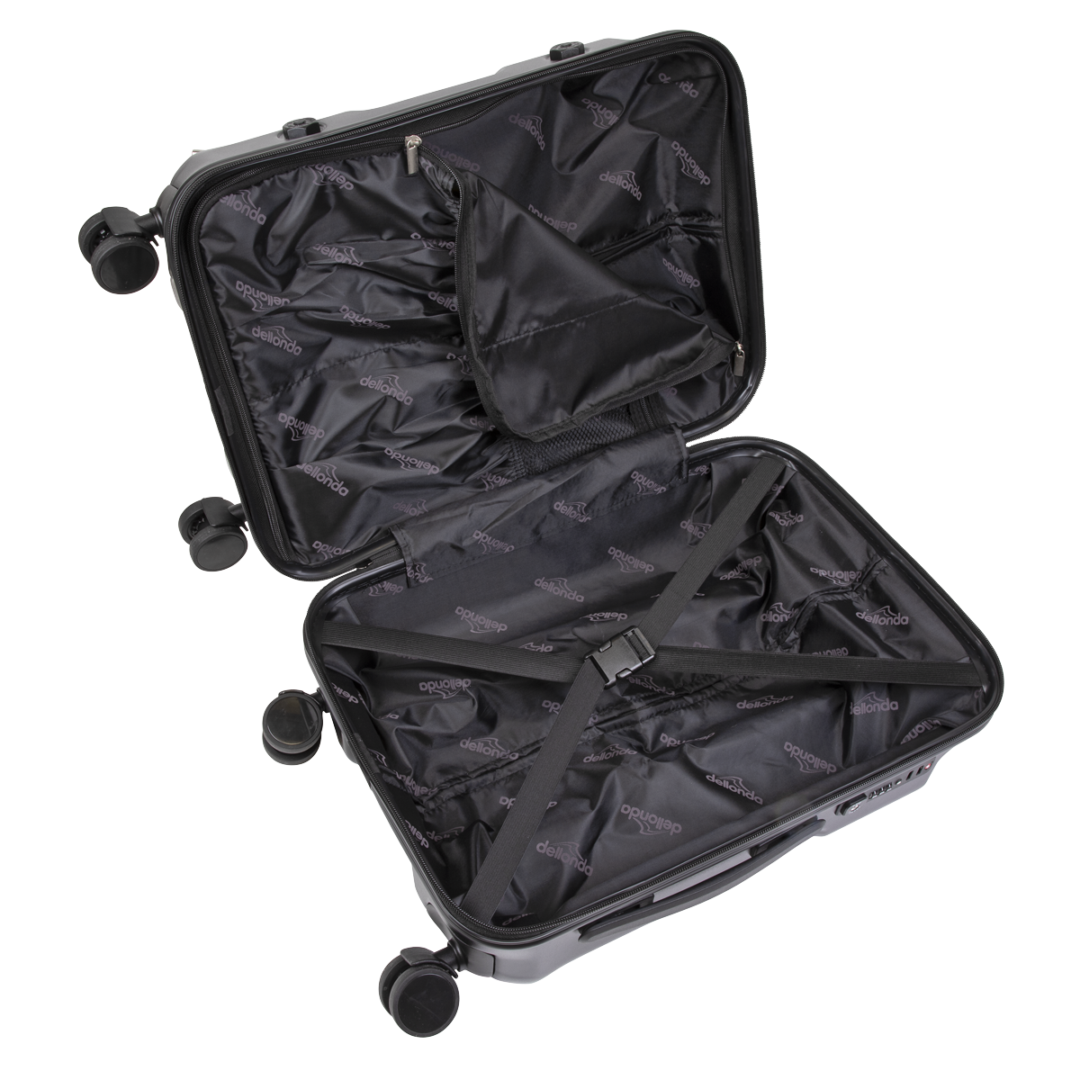 Dellonda DL10 Lightweight ABS Luggage Set 3pc - Black - additional view 5