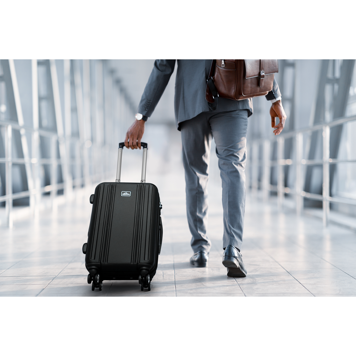 Dellonda DL11 Lightweight ABS Luggage Set with TSA Lock - Black - additional view 4