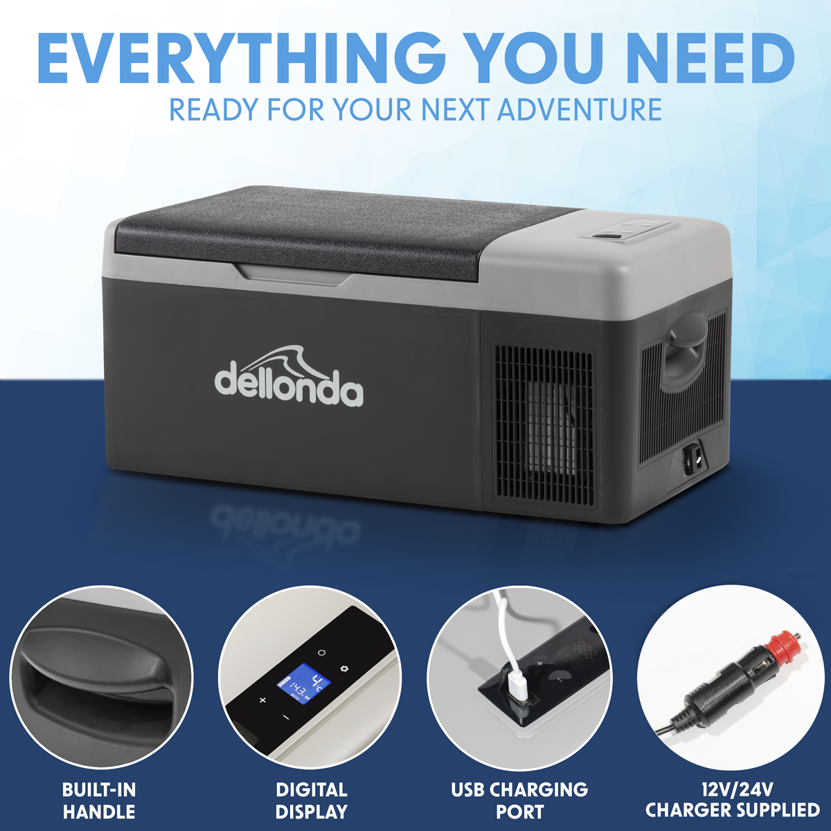 Dellonda DL12 Portable Fridge Freezer/Cool Box with LED Display 15L - additional view 9