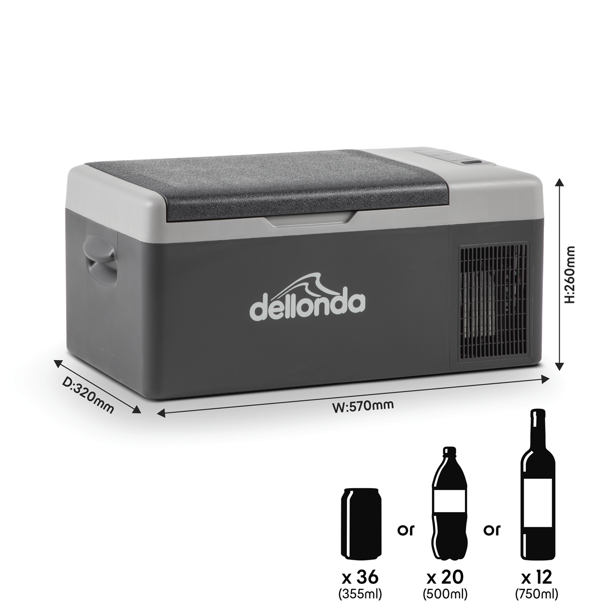Dellonda DL12 Portable Fridge Freezer/Cool Box with LED Display 15L - additional view 6