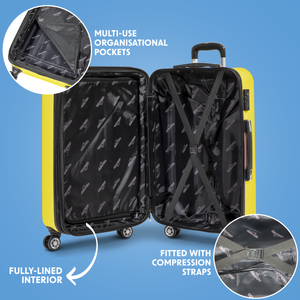 Dellonda DL124 Lightweight ABS Luggage Set with TSA Lock - Yellow - additional view 10
