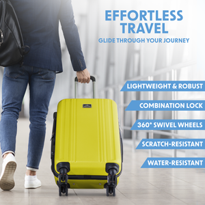 Dellonda DL124 Lightweight ABS Luggage Set with TSA Lock - Yellow - additional view 11