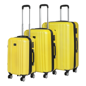 Dellonda DL124 Lightweight ABS Luggage Set with TSA Lock - Yellow