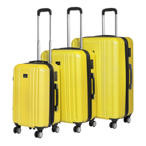 Dellonda DL124 Lightweight ABS Luggage Set with TSA Lock - Yellow