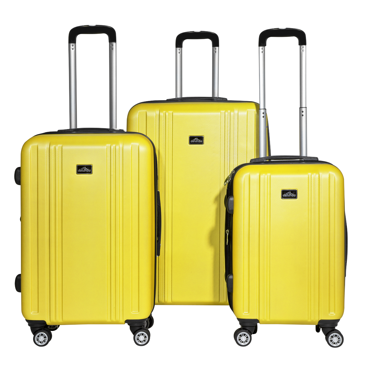 Dellonda DL124 Lightweight ABS Luggage Set with TSA Lock - Yellow - additional view 3