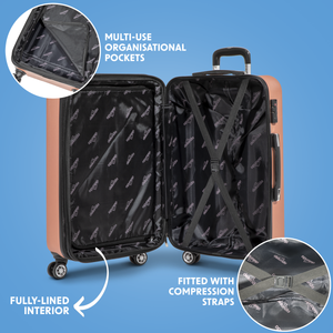 Dellonda DL125 Lightweight ABS Luggage Set with TSA Lock - Rose Gold - additional view 11